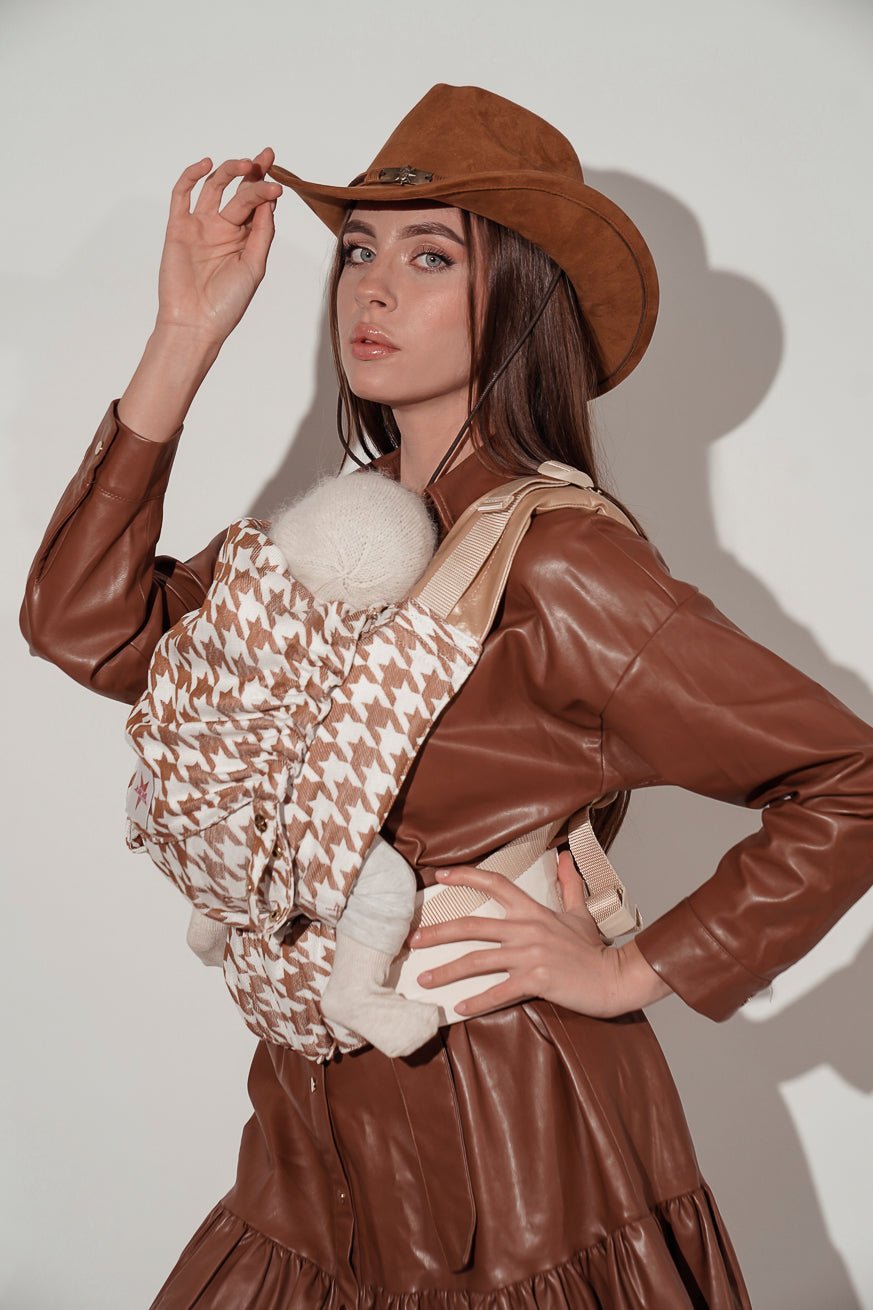 Baby Carrier Flip Houndstooth Latte Macchiato - KOKADI