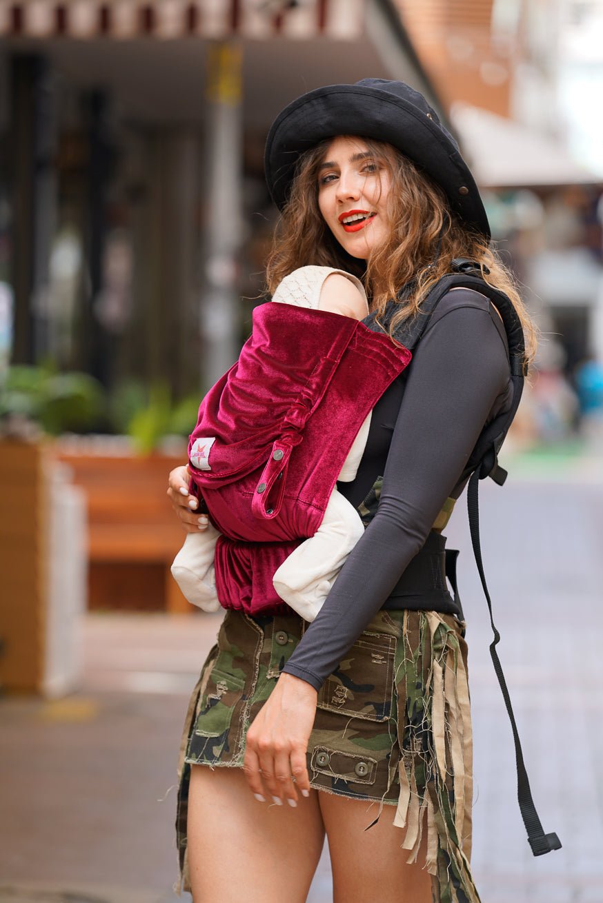 Baby Carrier Flip Velvety soft ruby ​​- KOKADI